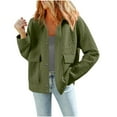 thumbnail image 1 of TKLPEHG Winter Jacket Women Casual Long Sleeve Collared Jacquard Coats Trendy Button Jacket with Pockets (Green,L), 1 of 7