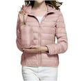 thumbnail image 1 of TKLPEHG Women's Short Down Coat Long Sleeve Puffer Jacket with Hooded Winter Warm Outerwear (Pink,XXXL), 1 of 8