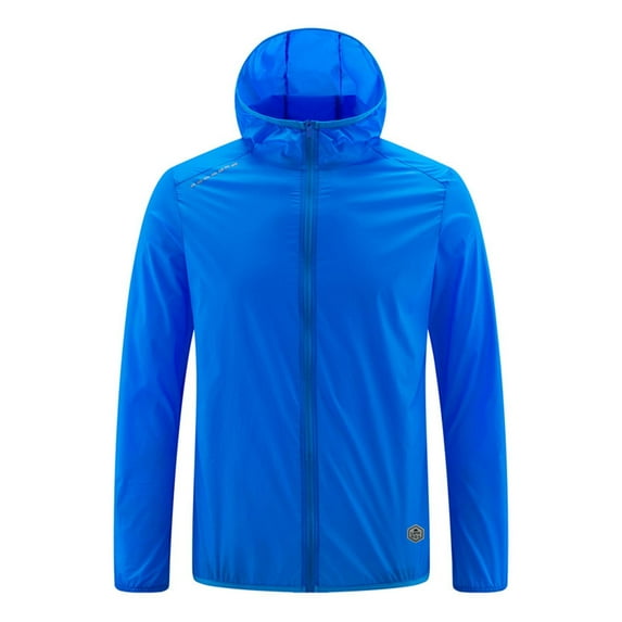 TKLPEHG Sun Protection Shirts for Women Lightweight Zip Up Sun Shirts Athletic Jacket Solid Color Long Sleeve Hoodie Clothing Outdoor (Blue,L)