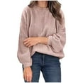 thumbnail image 1 of TKLPEHG Sweaters for Women Plus Size Fall Fashion Solid Casual Long Sleeve Warm Pullover Sweaters (Rose Gold,XXL), 1 of 6