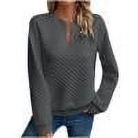 TKLPEHG Sweatshirts for Women V Neck Sweatshirts Pullover Long Sleeve Loose Lightweight Classic Solid Color Fashion Casual Pullover (Dark Gray,XXL)