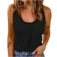 thumbnail image 1 of TKLPEHG Tank Top for Women Crew Neck Basic Tank Top Casual Summer Clothes Lightweight Sleeveless T Shirt Fashion Comfy Solid Color Loose Blouses (Black,XL), 1 of 5
