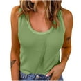 thumbnail image 1 of TKLPEHG Tank Top for Women Crew Neck Basic Tank Top Casual Summer Clothes Lightweight Sleeveless T Shirt Fashion Comfy Solid Color Loose Blouses (Green,XXL), 1 of 5