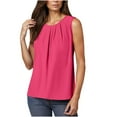 thumbnail image 1 of TKLPEHG Tank Top for Women Crewneck Camisole Pleated Tunic Top Lightweight Fashion Sleeveless T Shirts Comfy Classic Solid Color Loose Casual Blouses (Hot Pink,XXL), 1 of 7