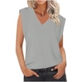 thumbnail image 1 of TKLPEHG Tank Tops for Women 2025 V-Neck Tank Top Sleeveless T Shirt Solid Color Fashion Loose Lightweight Casual Summer Clothes Comfy Blouses (Gray,S), 1 of 6