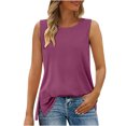 thumbnail image 1 of TKLPEHG Tank Tops for Women Crew Neck Tank Top Loose Comfy Lightweight Solid Color Fashion Sleeveless T Shirt Casual Summer Clothes Blouses (Purple,M), 1 of 6