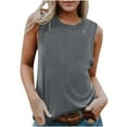 thumbnail image 1 of TKLPEHG Tank Tops for Women Crewneck Basic Tank Tops Lightweight Comfy Sleeveless T Shirts Classic Solid Color Casual Loose Fashion Blouses (Gray,S), 1 of 6