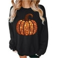 thumbnail image 1 of TKLPEHG Thanksgiving Pumpkin Sweatshirt for Women Funny Fall Pumpkin Graphic Sweatshirts Long Sleeve Pullover Tops (Red,M), 1 of 9