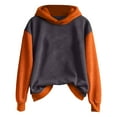 thumbnail image 1 of TKLPEHG Thanksgiving Sweatshirts for Women Long Sleeve Hoodies Plus Size Color Block Hooded Thanksgiving Tops Fashion Comfy Pullover (Dark Gray,L), 1 of 4