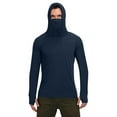 thumbnail image 1 of TKLPEHG Unisex UPF 50+ Sun Protection Shirt with Mask Lightweight Casual Long Sleeve Hooded Comfy Hiking Fishing Shirts (Navy,M), 1 of 8