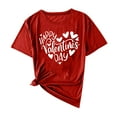 thumbnail image 1 of TKLPEHG Valentines Day Shirts For Women Casual Short Sleeve T Shirts Soft Cute Graphic Tee Crew Neck Fashion Beach Tshirt (Red,L), 1 of 8