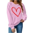 thumbnail image 1 of TKLPEHG Valentines Day Sweatshirt for Women Cute Heart Shirts Crewneck Casual Long Sleeve Valentines Pullover Holiday Tops (Pink,XL), 1 of 8