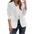 thumbnail image 1 of TKLPEHG Velvet Blazer Jackets for Women Long Sleeve Vintage Suits Jackets Office Work Open Front Cardigan Blazer Coats (White,M), 1 of 8