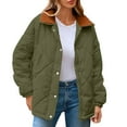 thumbnail image 1 of TKLPEHG Warm Coats for Women Winter Casual Quilted Jackets Fashion Comfy Long Sleeve Zipper Warm Padded Outwear (Green,M), 1 of 9