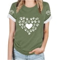 thumbnail image 1 of TKLPEHG Western Tops For Women Short Sleeve T Shirts Crew Neck Fashion Casual Loose Dog Paw Print Graphic Tee Summer Comfy Outfits (Army Green,XXL), 1 of 4
