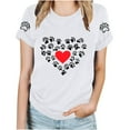thumbnail image 1 of TKLPEHG Western Tops For Women Short Sleeve T Shirts Crew Neck Fashion Casual Loose Dog Paw Print Graphic Tee Summer Comfy Outfits (White,S), 1 of 5