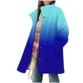 thumbnail image 1 of TKLPEHG Winter Coats for Women Oversized Fleece Jackets Long Sleeve Button Fleece Lined Jackets Coats with Pockets Warm Outerwear (Dark Blue,M), 1 of 7