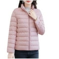 thumbnail image 1 of TKLPEHG Women Puffer Jacket Light Down Jackets Long Sleeve Soft Short Coat Windbreaker Winter Coats (Pink,XL), 1 of 6