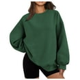 thumbnail image 1 of TKLPEHG Women'S Sweatshirts Crew Neck Sweatshirt Pullover Casual Classic Solid Color Fashion Long Sleeve Lightweight Loose Pullover (Green,M), 1 of 7