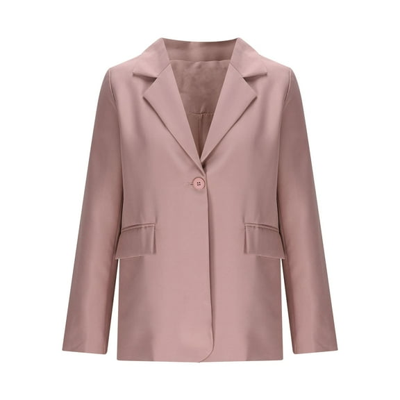 TKLPEHG Women's Blazers Business Casual Dressy Lapel Collar Blazers Long Sleeve Open Front Work Office Suit Jacket with Pockets (Pink,S)
