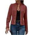 thumbnail image 1 of TKLPEHG Women's Leather Cropped jackets Casual Vintage Zip Up Stand Collar Motorcycle Short Coat Jacket (Wine,XL), 1 of 8