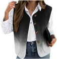 thumbnail image 1 of TKLPEHG Women's Plus Size Gradient Waistcoat Fall Winter Warm Fleece Flannel Coats Button Sleeveless Outerwear Jacket with Pockets (Black,XXXXL), 1 of 5