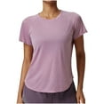thumbnail image 1 of TKLPEHG Women's Short Sleeve T-Shirts Quick Dry Athletic Running Workout Gym Tops Crew Neck Tee (Purple,M), 1 of 6