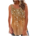 thumbnail image 1 of TKLPEHG Women's Summer Casual Fashion Print Tank Top Sleeveless Round Neck Loose Tops Fashion Clothes (Yellow,S), 1 of 5