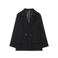 thumbnail image 1 of TKLPEHG Womens Blazers Business Casual Work Long Sleeve Blazers Fall Fashion Double Breasted Open Front Dressy Suit Jackets (Black,M), 1 of 3