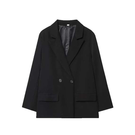TKLPEHG Womens Blazers Business Casual Work Long Sleeve Blazers Fall Fashion Double Breasted Open Front Dressy Suit Jackets (Black,M)