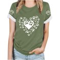 thumbnail image 1 of TKLPEHG Womens Business Casual Tops Short Sleeve Crew Neck Fashion Loose Dog Paw Print Graphic Tee Summer Comfy Blouses (Army Green,S), 1 of 4
