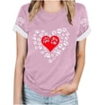 thumbnail image 1 of TKLPEHG Womens Business Casual Tops Short Sleeve Crew Neck Fashion Loose Dog Paw Print Graphic Tee Summer Comfy Blouses (Pink,L), 1 of 4