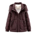 thumbnail image 1 of TKLPEHG Womens Hooded Puffer Jacket Winter Parka Warm Long Sleeve Zip Up Thick Coat Casual Wear Jacket (Purple,XXL), 1 of 3