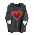 thumbnail image 1 of TKLPEHG Womens Hoodies Valentines Day Sweatshirt Heart Printed Hooded Sweatshirt Long Sleeve Hoodies Comfy Pullover with Pocket (Dark Gray,XL), 1 of 4