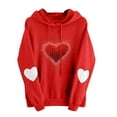 thumbnail image 1 of TKLPEHG Womens Hoodies Valentines Day Sweatshirt Heart Printed Hooded Sweatshirt Long Sleeve Hoodies Comfy Pullover with Pocket (Red,XXL), 1 of 4