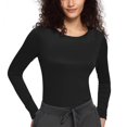 thumbnail image 1 of TKLPEHG Womens Long Sleeve Tops Crew Neck Regular Long Sleeve T Shirts Solid Color Casual Fashion Loose Shirts Going Out Tops Summer Blouses (Black,XXL), 1 of 8