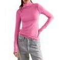 thumbnail image 1 of TKLPEHG Womens Long Sleeve Tops High Neck Slim Tops Casual Comfy Classic Solid Color Lightweight Loose Fashion Blouse (Hot Pink,XXL), 1 of 8