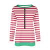 TKLPEHG Womens Long Sleeve Tops Zipper V Neck Tunic Tops Lightweight Classic Striped Print Fashion Loose Casual Comfy Pullover (Pink,XL)