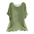 thumbnail image 1 of TKLPEHG Womens Summer Tops Crew Neck Tunic Shirt Lightweight Fashion Comfy Solid Color Loose Casual Short Sleeve T Shirt Blouses (Army Green,XXL), 1 of 3