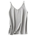 thumbnail image 1 of TKLPEHG Womens Tank Tops V-Neck Spaghetti Strap Top Casual Loose Shirts Going Out Tops Summer Sleeveless T Shirts Solid Color Fashion Blouses (Gray,M), 1 of 3