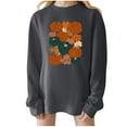 thumbnail image 1 of TKLPEHG Womens Thanksgiving Sweatshirts Fall Cute Pumpkin Graphic Sweatshirts Long Sleeve Round Neck Pullover Tops (Gray,XXL), 1 of 4