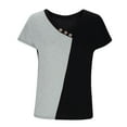 thumbnail image 1 of TKLPEHG Womens Tops Casual Comfy Print Crew Neck Short Sleeve T Shirts Fashion Womens Clothes Blouses (Gray,S), 1 of 4