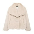 thumbnail image 1 of TKLPEHG Womens Winter Coats Long Sleeve Fleece Jacket Open Front Coats Winter Fleece Short Coat Outwear (Beige,XS), 1 of 2