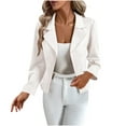 thumbnail image 1 of TKLPEHG Work Blazer for Women 2025 Casual Dressy Open Front Cropped Blazer Jackets Lapel Business Work Office Long Sleeve Cardigan Coats (White,XXL), 1 of 6
