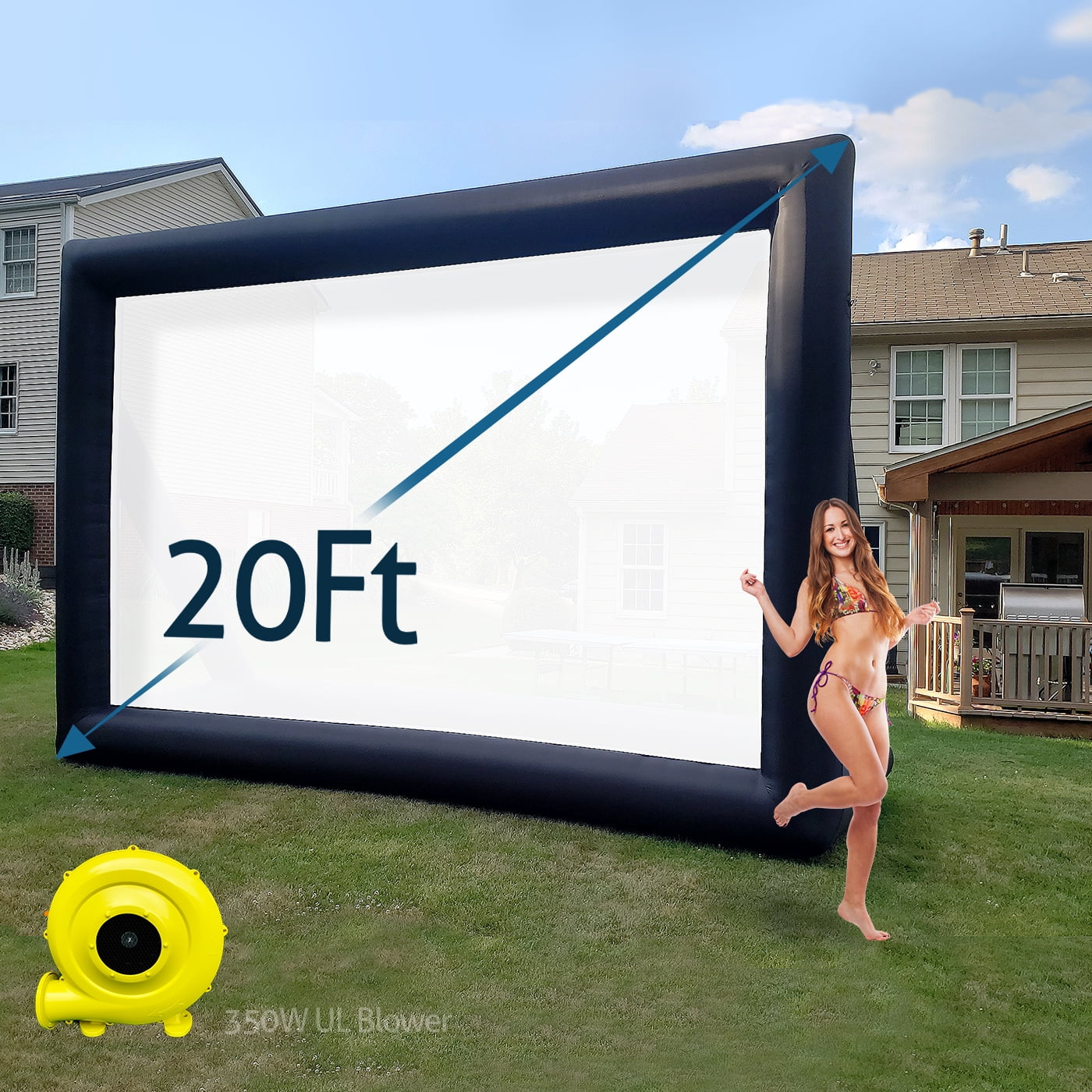 TKLoop inflatable projector screens 20ft Portable Huge Blow up Movie