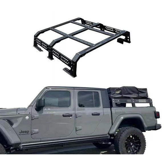 TKMAUTO Plus Truck Adjustable Bed Rack Cargo Carrier Compatible with Jeep Gladiator, Ford Ranger, Chevy Colorado and GMC Canyon