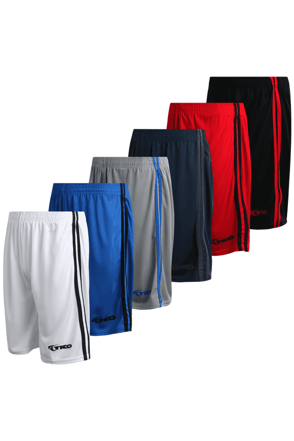 Boys' 6-Pack Mesh Active Athletic Performance Dry Fit Basketball Shorts (8-16)
