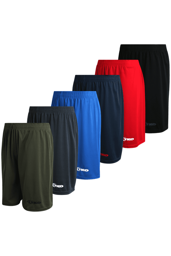Boys' 6-Pack Mesh Active Athletic Performance Dry Fit Basketball Shorts (8-16)