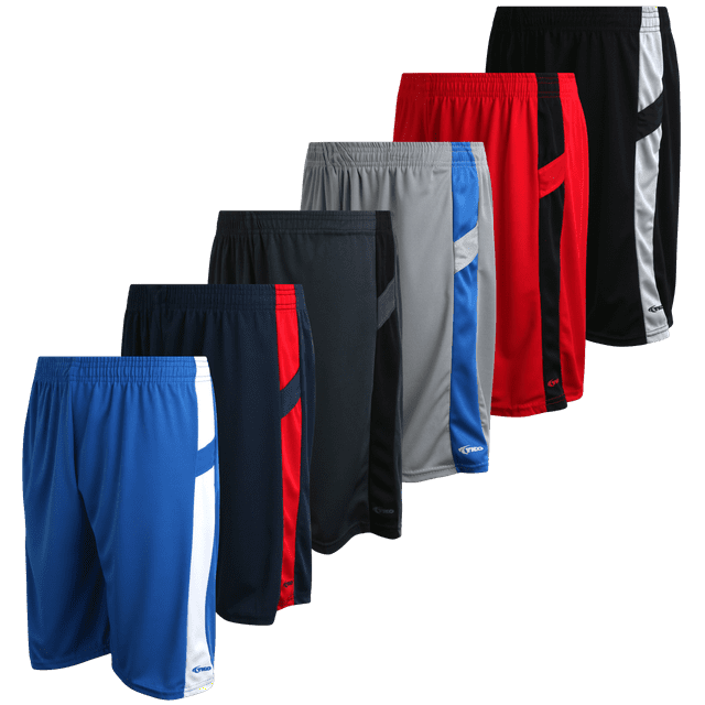 TKO Boys' Gym 6Pack Mesh Active Athletic Dry Fit Basketball Shorts (8