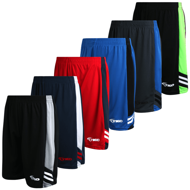 TKO Boys' 6-Pack Mesh Gym Shorts, Performance Fit, Dry